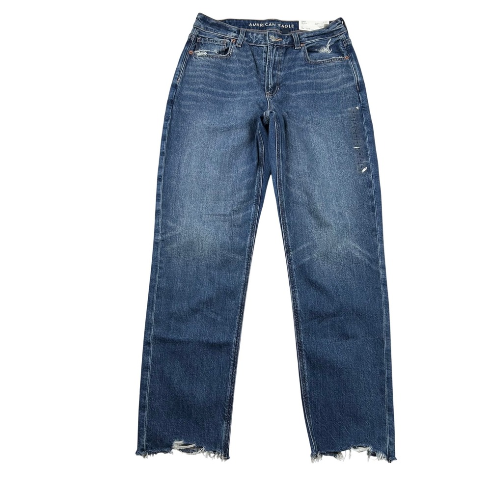 American Eagle Jeans Womens 6 Regular Strigid Mom Raw Hem Super High Rise Fade